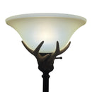 Mossy Oak Deer Antler Torchiere Shade 72" Floor Lamp