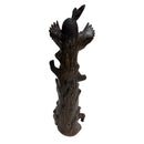 Native American Indian Eagle Bear Wolf Buffalo 24.5" Ceramic Totem Pole Statue