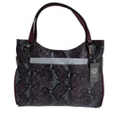 Vince Camuto Emely Purple Black Gray Leather Python Snakeskin Purse Tote Bag