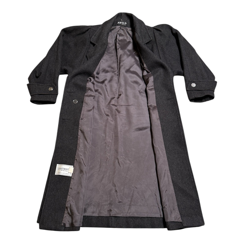 Jofeld Dartmouth Womens Long Black Wool Trench Pea Coat