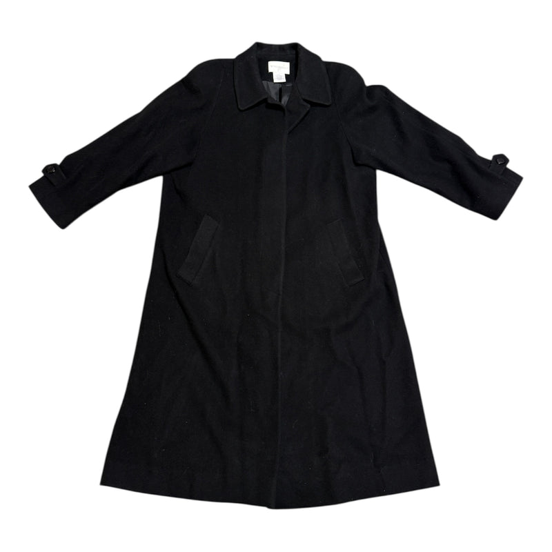 Worthington Womens Long Black Wool Blend Trench Pea Coat