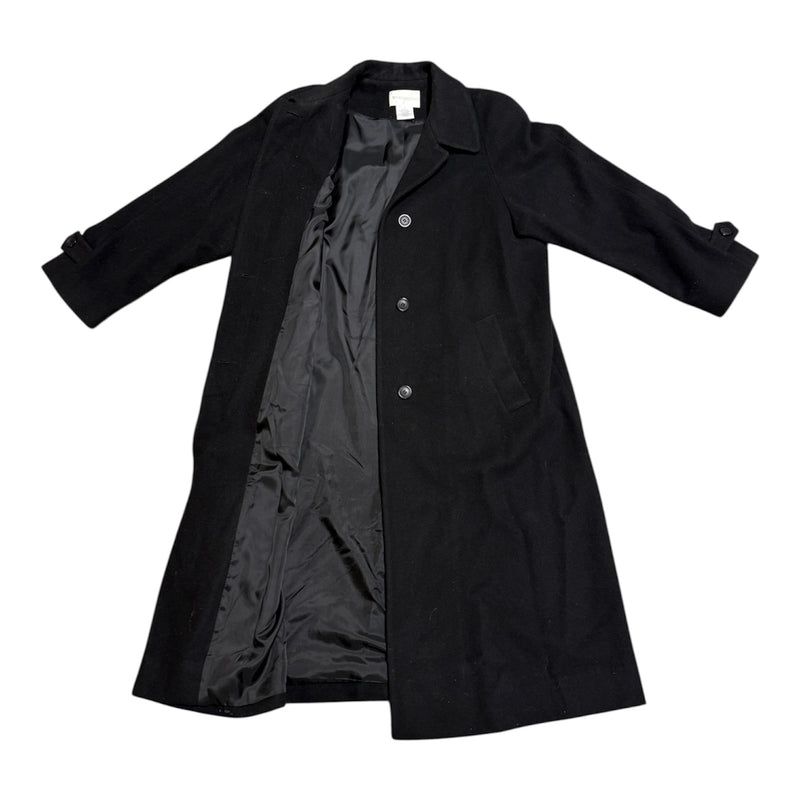 Worthington Womens Long Black Wool Blend Trench Pea Coat
