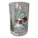 Yankee Candle Crackle Glass Snowman Christmas 7" Jar Holder J/H