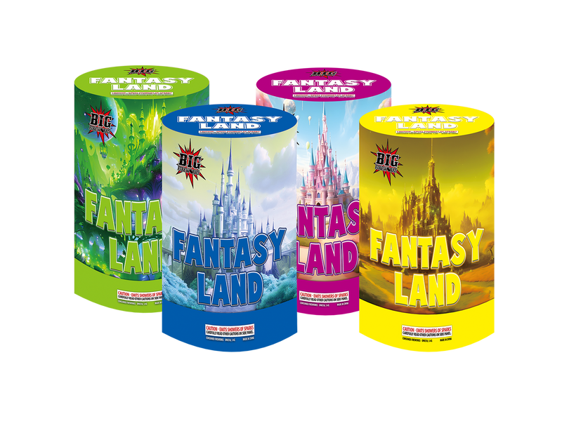 Big Fireworks Fantasyland Green Blue Purple Yellow Fountain