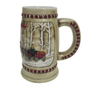 Budweiser 1981 Snowy Woodland Clydesdale Holiday Beer Stein Mug