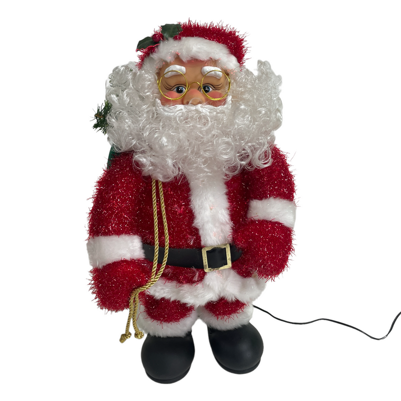 Kids of America Animated Head Turning Fiber Optic Light Up Christmas Santa Figure