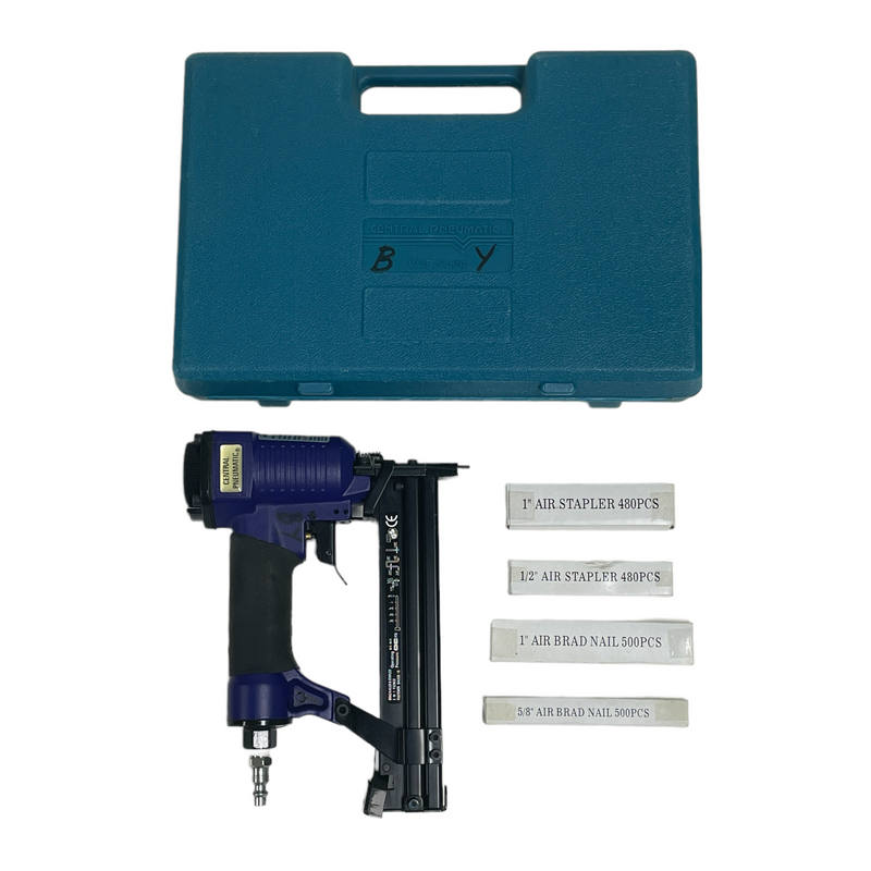 Central Pneumatic Contractor Series Air Nailer/Stapler 2-In-1 Kit 40115