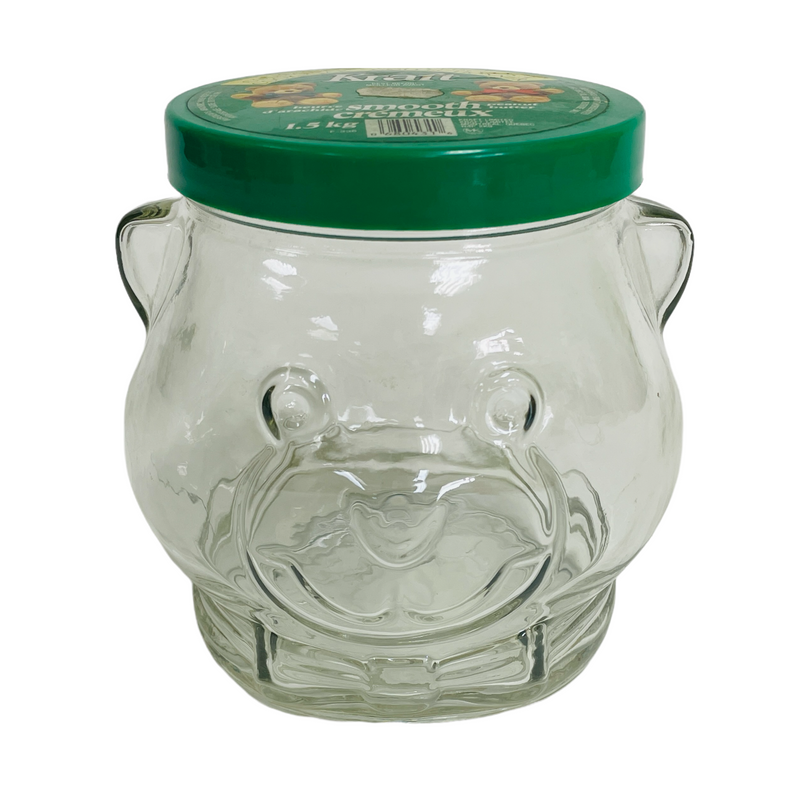 Kraft 1989 Bear Smooth Peanut Butter Glass Bear Head Jar