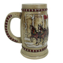 Budweiser 1981 Snowy Woodland Clydesdale Holiday Beer Stein Mug