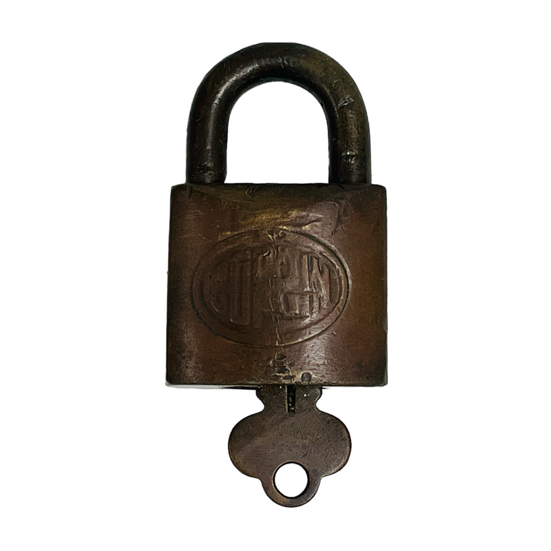 Corbin Cabinet Lock Vintage Brass Padlock & Key