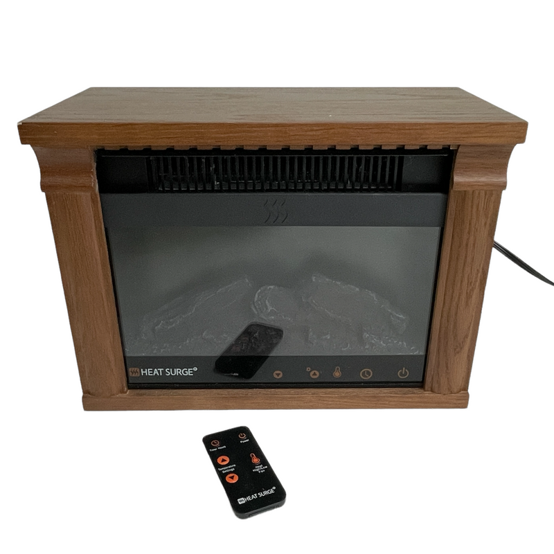Intertek Heat Surge Mini Moveable Portable Heater Electric Fireplace WM18D Remote
