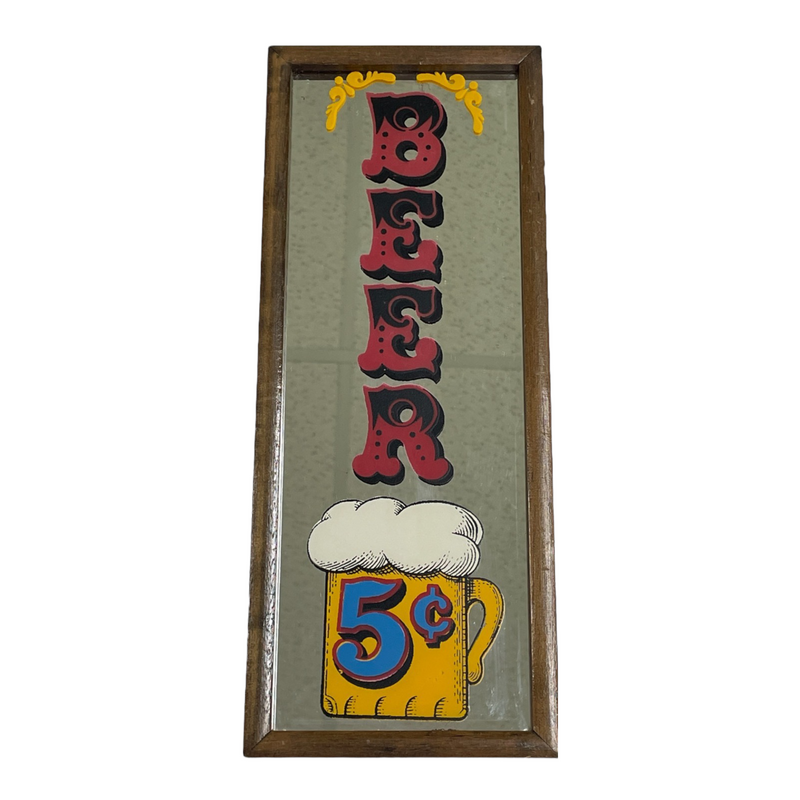 5 Cent Beer Victorian Vintage 5"x12" Mirror Sign