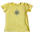 Life Is Good Compass Star Womens Yellow Crusher Short Sleeve Tee Shirt