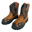 Roper Womens Ostrich Print Floral Flowers Studded Leather Western Cowboy Boots