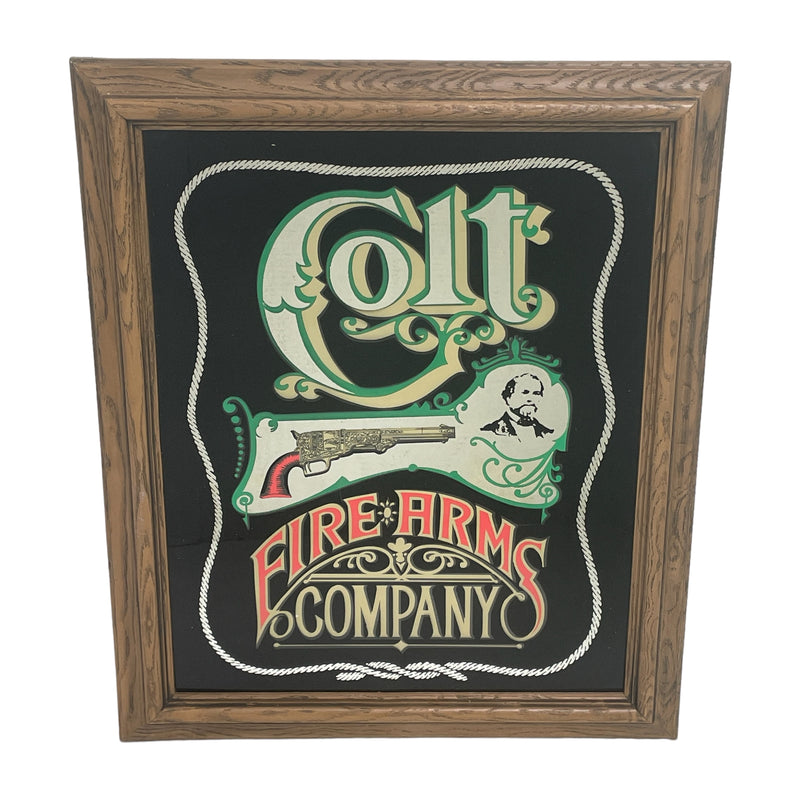 Colt Fire Arms Company Man Cave Sign 24"x20" Framed Wall Mirror