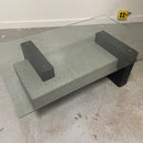 Modern Black & Grey Wood Composite Base Glass Top Coffee Table