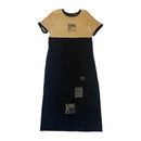 Picadilly Fashions Womens Black Beige Egyptian Musicians Slinky Long Maxi Dress