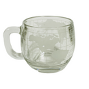 (4) Nestle Nescafe World Earth Globe Etched Clear Glass Mugs