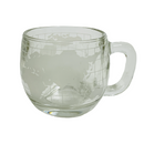 (4) Nestle Nescafe World Earth Globe Etched Clear Glass Mugs