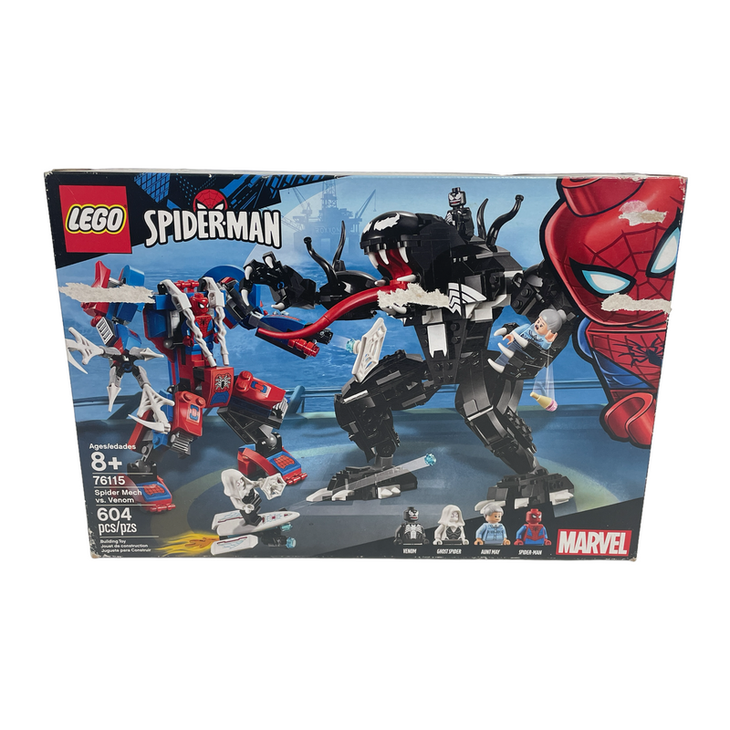 Lego Marvel Spider Mech Vs Venom Spiderman 604 Piece Building Block Toy Set 76115