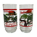 (2) Budweiser 1998 We Could've Been Huge Chameleon Lizards Glass 16 oz Tumblers