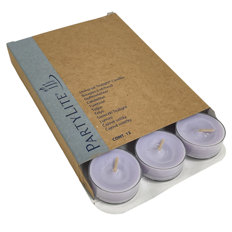 (12) PartyLite Geranium Citronella Purple Universal Tealight Candles