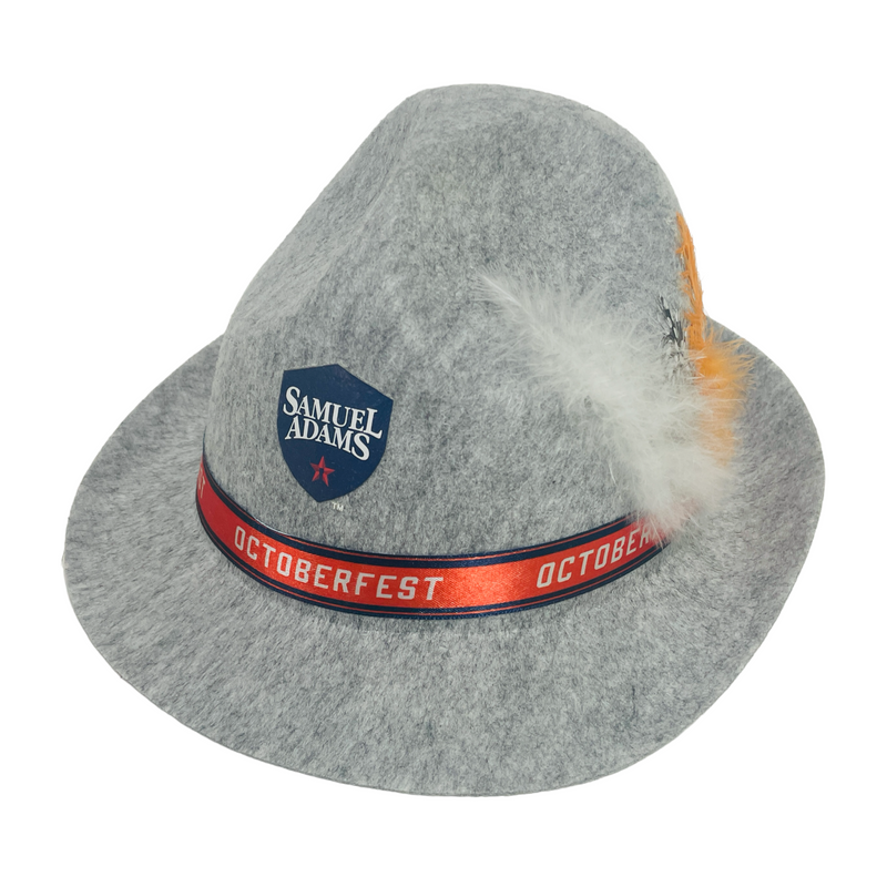 Samuel Adams Octoberfest Beer Feather Gray Fedora Hat