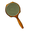 Mohawk Double Sided Amber Lucite 11.5" Hand Mirror