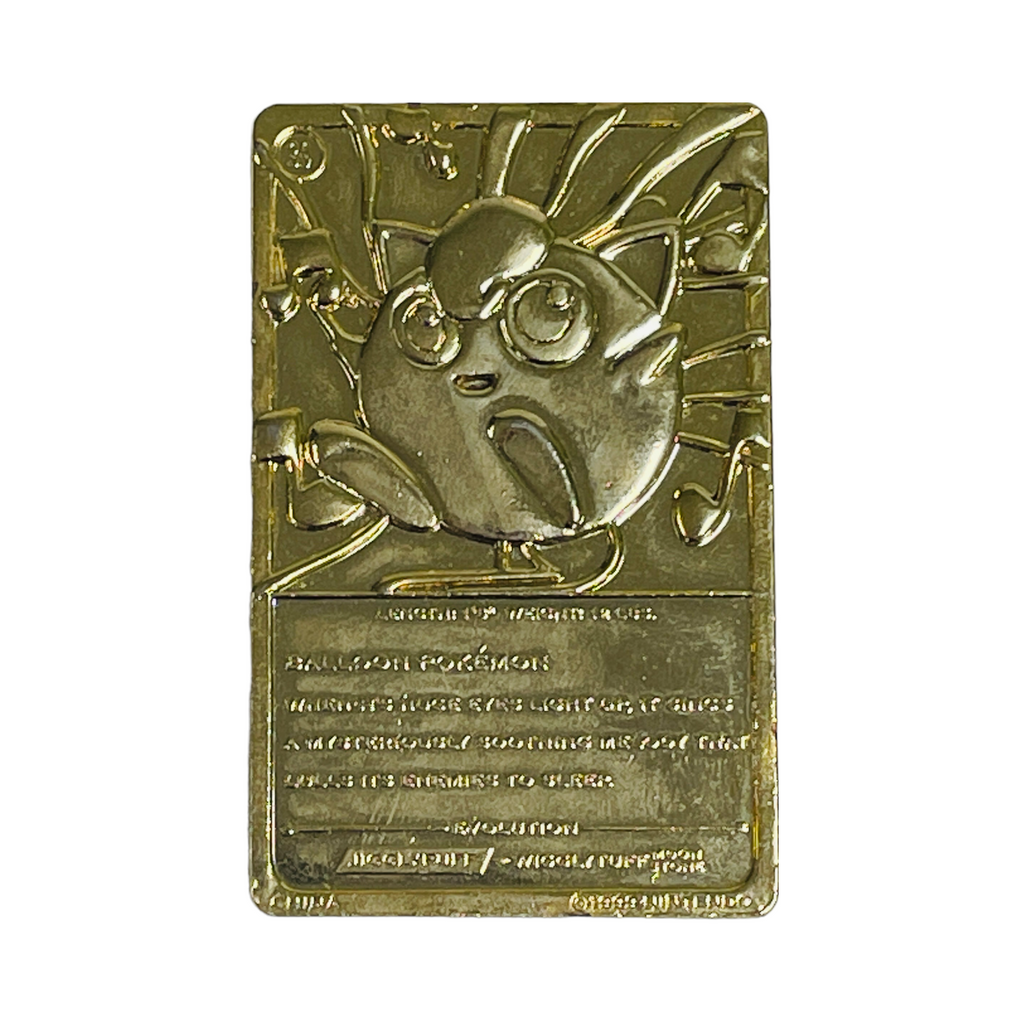 Nintendo Pokemon 1999 Burger King Jigglypuff Gold Plated Metal Card Nintendo Pokemon 1999 Burger King Jigglypuff Gold Plated Metal Card