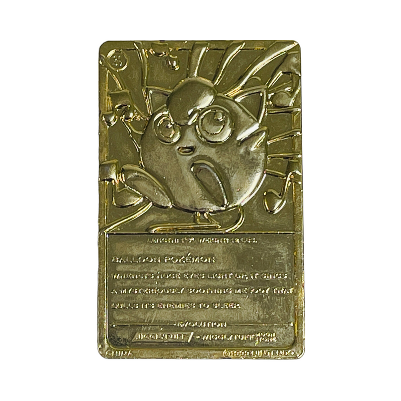 Nintendo Pokemon 1999 Burger King Jigglypuff Gold Plated Metal Card