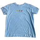 Life Is Good 3 Fall Leafs Leaves Womens Light Blue Short Sleeve T-Shirt