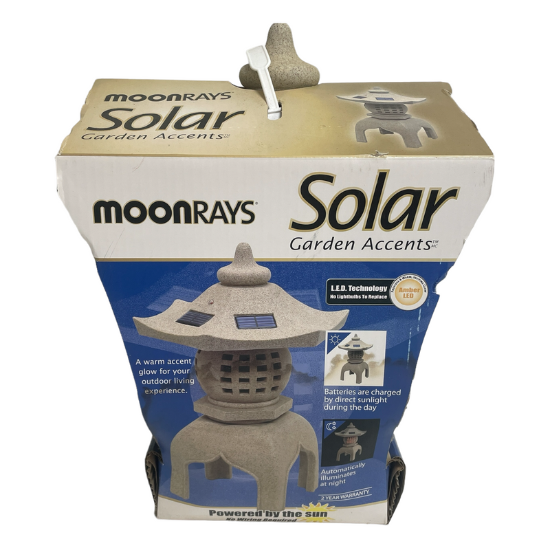 Moonrays Solar Garden Accent Walkway Light 18" Pagoda Lantern 97115