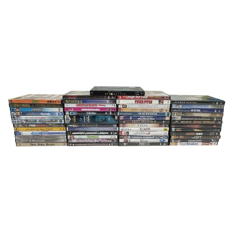 (50) Variety Genres DVDs w/ Cases Bundle Lot