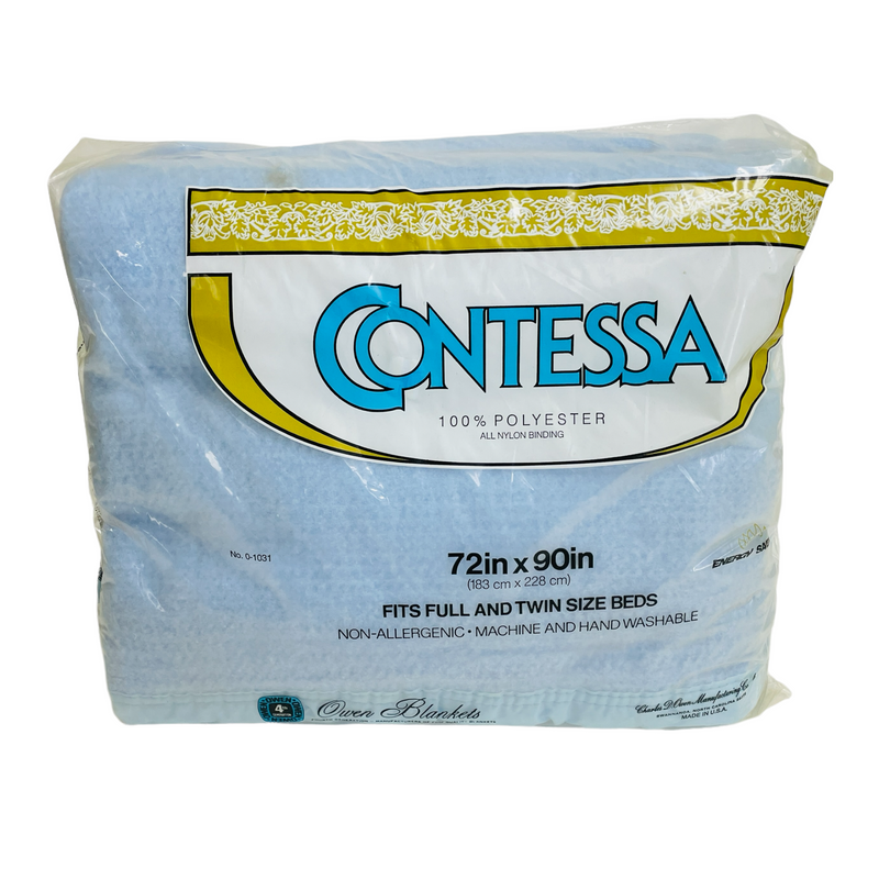 Owen Contessa 100% Polyester Nylon Binding 72"x92" Full/Twin Bed Blanket 0-1031