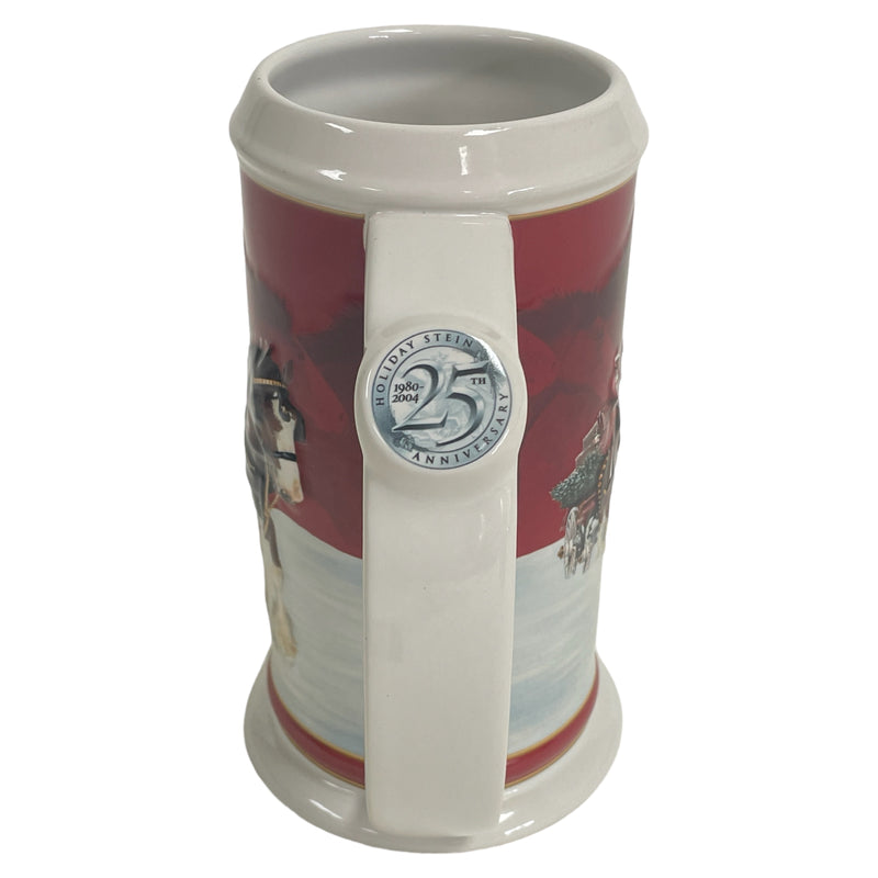 Budweiser 2004 Celebrating 25 Years Of Clydesdale Holiday Anniversary Stein Mug