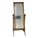 60" Oak Trim Freestanding Full Body Cheval Floor Mirror