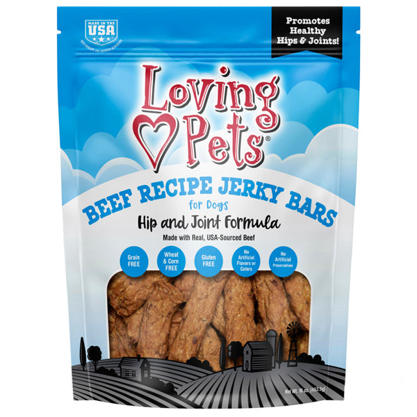 Loving Pets Beef Recipe Jerky Bars Hip & Joint Formula For Dogs 12 oz. Bag