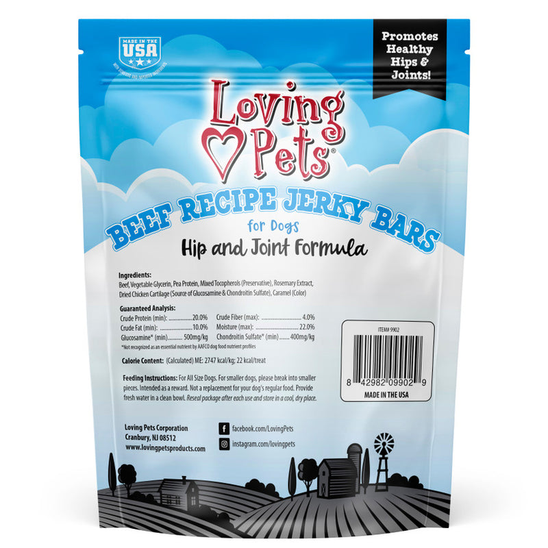 Loving Pets Beef Recipe Jerky Bars Hip & Joint Formula For Dogs 12 oz. Bag