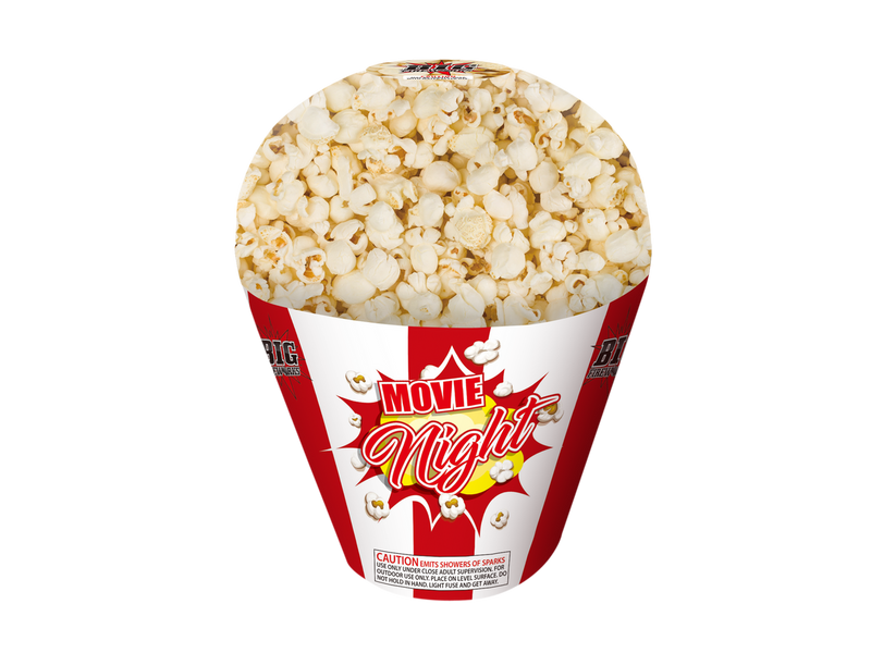 Big Fireworks Movie Night Popcorn Bucket Crackle Fountain