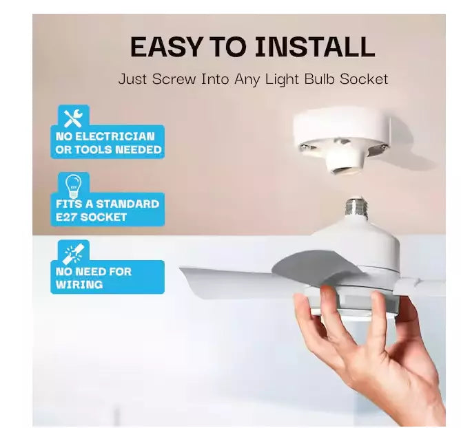 Bell + Howell 2 in 1 LED Light 15.7" Socket Ceiling Fan w/ Remote