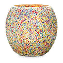 PartyLite Konfetti Hurricane Rainbow Stone 7.25" Tall Votive Candle Holder