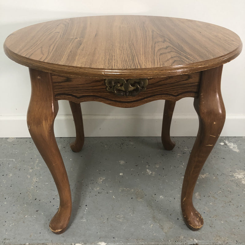 Replicted Wood 24" Round End Table