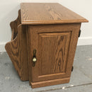 Replicated Wood Magazine Rack Door Storage Side Table