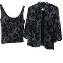 Alex Evenings 2 Pc Shimmer Blue Jacket Cami Set