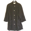 Casual Corner Womens Black Knee Length Button Down Pockets Wool Coat