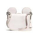Coach Patricia Mickey Mouse Ears Chalk Saddle Leather Purse F59369