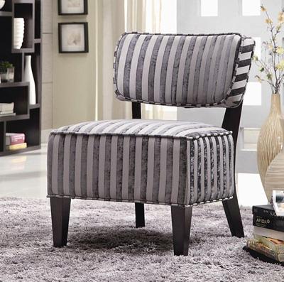 Coaster Furniture Grey 2 Tone Striped Upholstered Fabric Accent Chair 900421