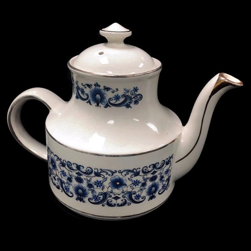 Arthur Wood England Stratford Blue Flowers Floral Porcelain Tea Pot 5304
