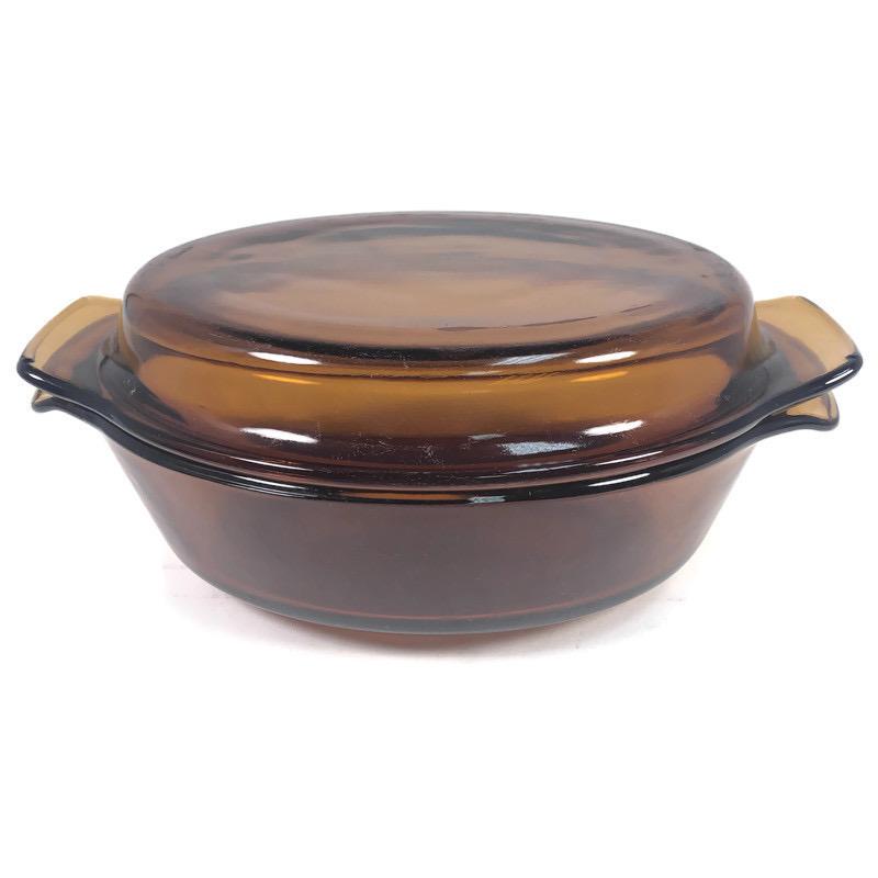 Anchor Hocking Fire King Amber Brown Oven Proof 1-1/2 Qt Casserol Dish + Lid 433