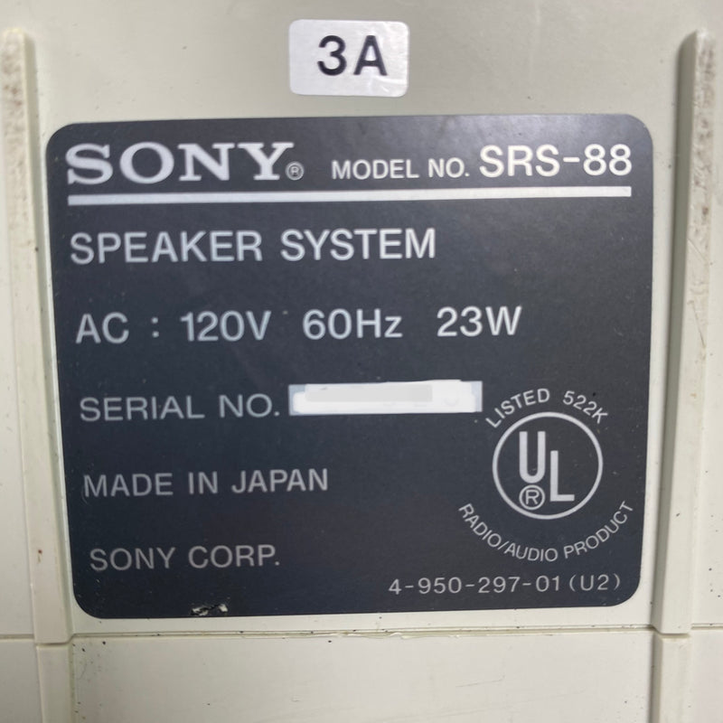 (2) Sony Folding Bass Dynamic Equalizing Active Speaker Systems SRS-88PC